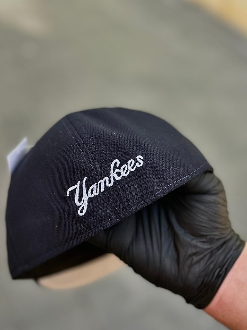 New Era 59Fifty New York Yankees Overlap Fitted Hat Dark Navy Blue