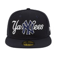 New Era 59Fifty New York Yankees Overlap Fitted Hat Dark Navy Blue