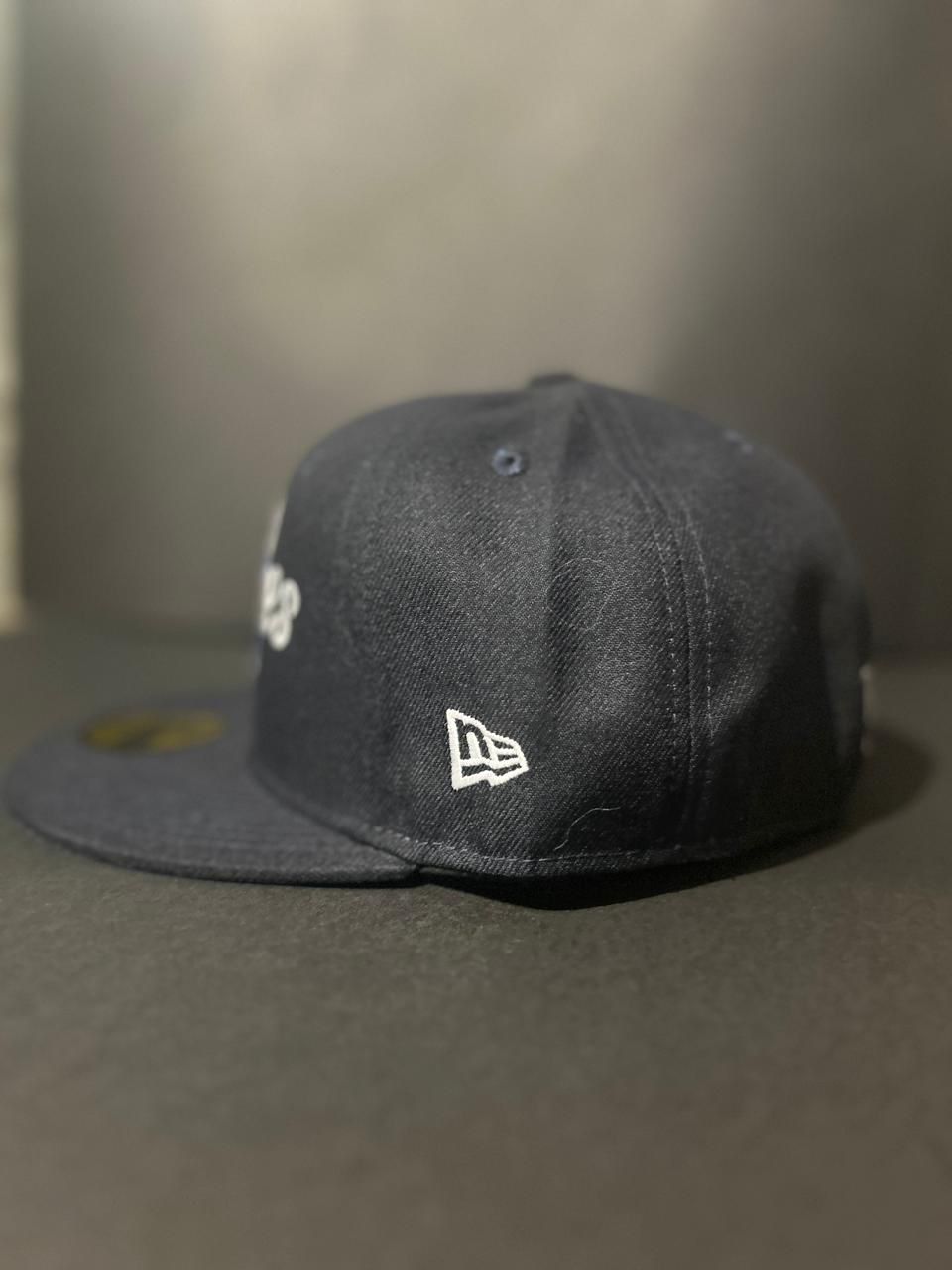 New Era 59Fifty New York Yankees Overlap Fitted Hat Dark Navy Blue